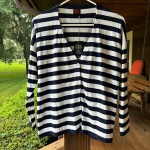 HAPPY SHEEP Striped Cotton Cardigan! NWT!